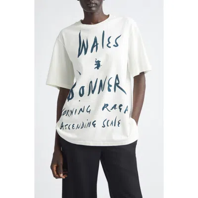 Wales Bonner Raga Oversize Cotton Graphic T-shirt In Yellow