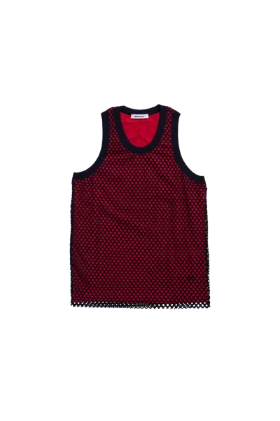 WALES BONNER WALES BONNER RECORD MESH TANK TOP RED