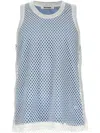 Wales Bonner Mesh Overlay Tank Top In Blue