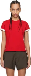 Wales Bonner Cotton Jersey T-shirt. In Red
