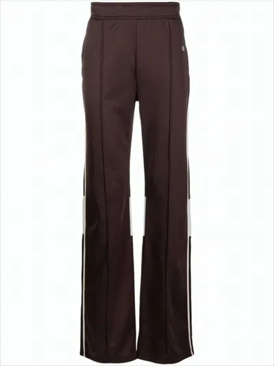Wales Bonner Relaxed Fit Training Pants With Contrasting Panels In Brown