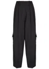 Wales Bonner Reverb Pleated Wool Gabardine Trousers In Black