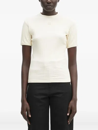 Wales Bonner Ribbed Logo-patch Top In Neutral