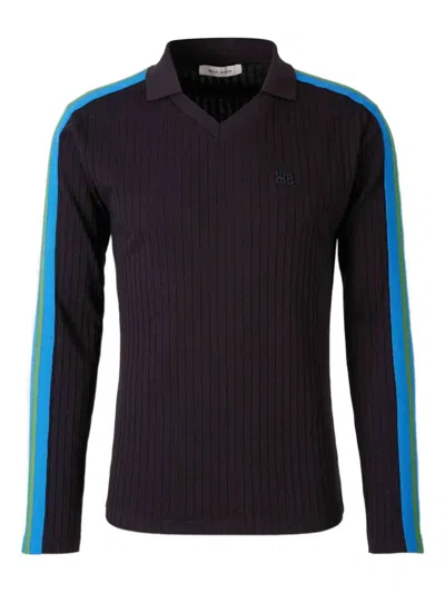 Wales Bonner Ribbed-stripe Sweater In Purple