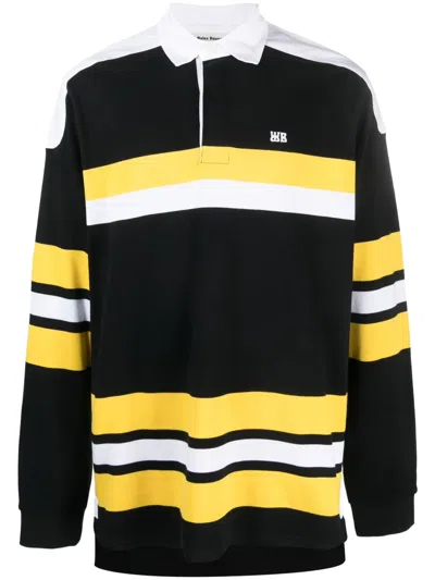 Wales Bonner Long-sleeve Striped T-shirt With Embroidered Logo In Multi