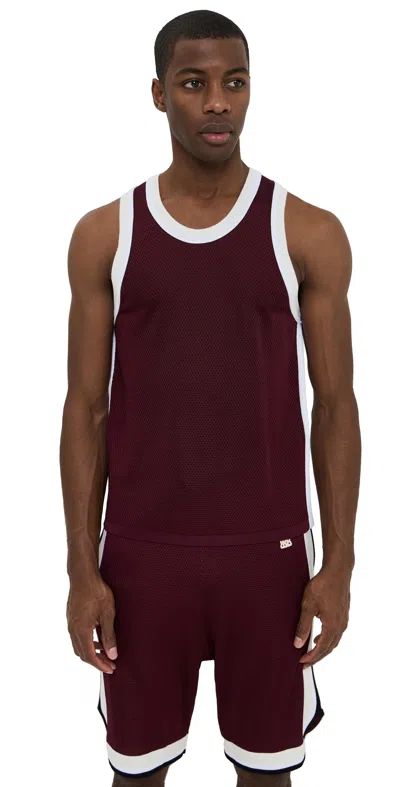 WALES BONNER RIO TANK TOP BORDEAUX