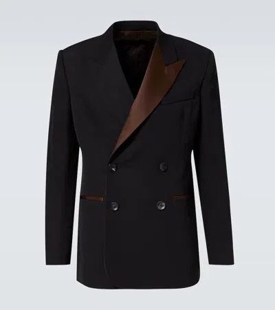 Wales Bonner Rise Satin-trimmed Wool Tuxedo Jacket In Black
