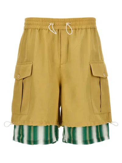 Wales Bonner Roam Cargo Bermuda Shorts In Beige