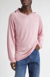 Wales Bonner Roots Polo Shirt Sweater In Pink
