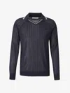 Wales Bonner Roots Polo Shirt Sweaters And Cardigans Multicolor In Blue