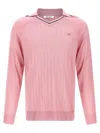 Wales Bonner Roots Polo Shirt Sweater In Pink