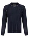 Wales Bonner Roots Polo Shirt Sweaters And Cardigans Multicolor In Blue