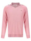 Wales Bonner Roots Polo Shirt Sweater In Pink