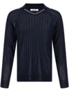 Wales Bonner Roots Polo Shirt Sweaters And Cardigans Multicolor In Blue