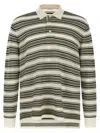 Wales Bonner Samuel Striped Polo Shirt In Green