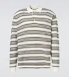Wales Bonner Samuel Striped Wool-blend Polo Sweater In Gray