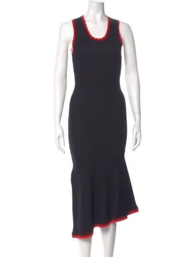 Pre-owned Wales Bonner Scoop Neck Long Dress In Blue