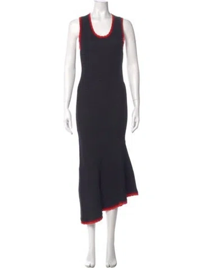 Pre-owned Wales Bonner Scoop Neck Long Dress In Blue