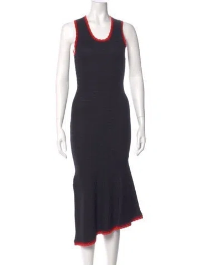 Pre-owned Wales Bonner Scoop Neck Long Dress In Blue