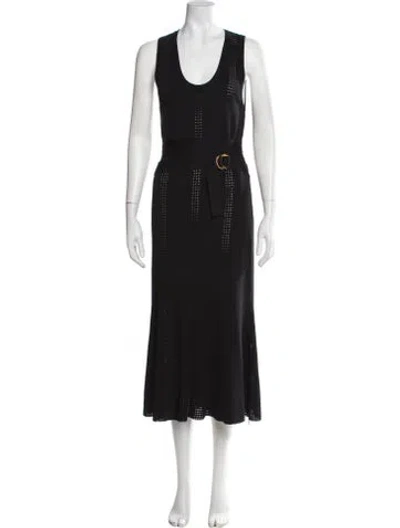 Pre-owned Wales Bonner Scoop Neck Midi Length Dress W/ Tags In Black