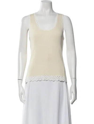 Pre-owned Wales Bonner Scoop Neck Sleeveless Top In White