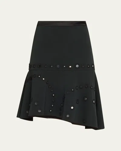 Wales Bonner Serenade Mirror Embroidered Skirt In Dark Green
