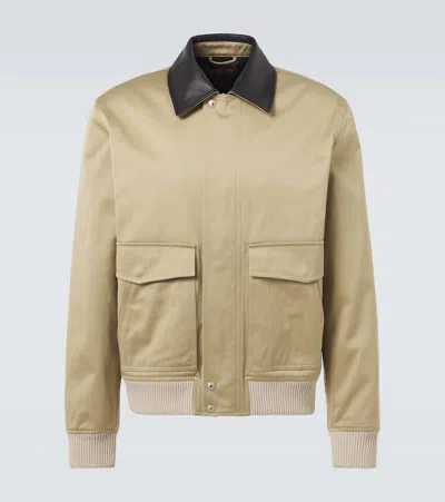 Wales Bonner Blouson Shade Aus Baumwollsatin In Hunter