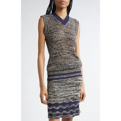 Wales Bonner Shade Sweater Vest In Navy/ivory