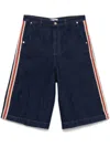 Shop Wales Bonner Shadow Shorts In Blue