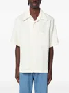 Wales Bonner White Bowling Shirt In A Linen Blend Men In White