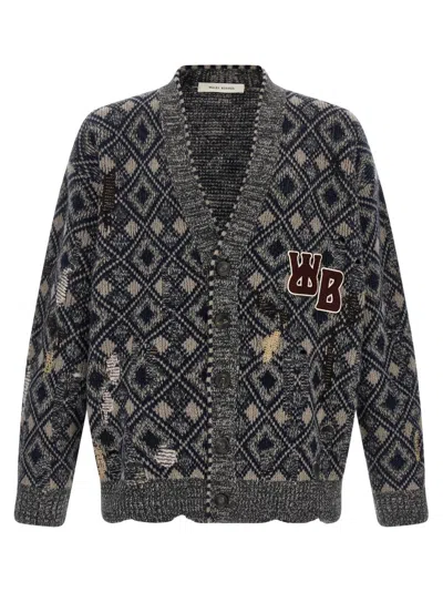 Wales Bonner Sibling Cardigan In Grey