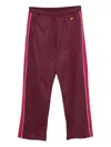 Wales Bonner Panelled Satin-jersey Track Pants In Burgundy