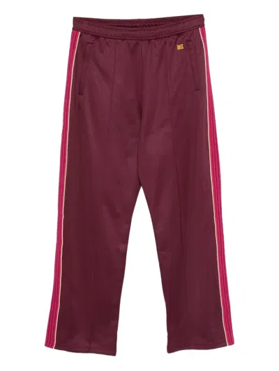 Wales Bonner Side-stripe Track Pants In Burgundy
