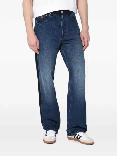 Wales Bonner Side-stripe Logo-embroidered Jeans In Multi