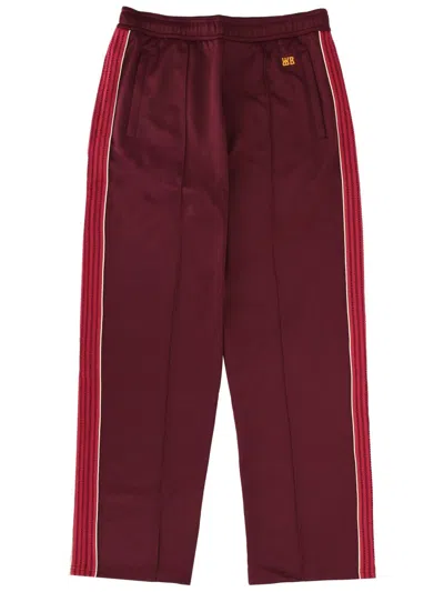 Wales Bonner Side-stripe Track Pants In Burgundy