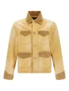 Wales Bonner Sierra Corduroy-panel Canvas Jacket In Yellow
