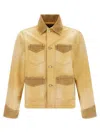 Wales Bonner Sierra Corduroy-panel Canvas Jacket In Yellow