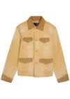 Wales Bonner Sierra Corduroy-panel Canvas Jacket In Neutral