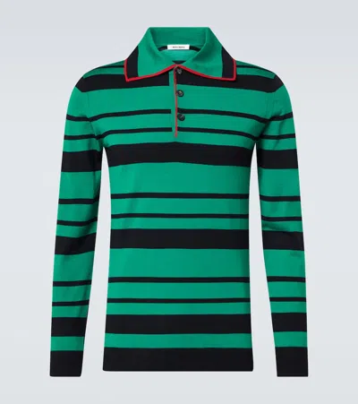 Wales Bonner Sitar Wool And Silk Jumper In Green