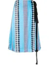 Wales Bonner Chari Printed Skirt In Blue