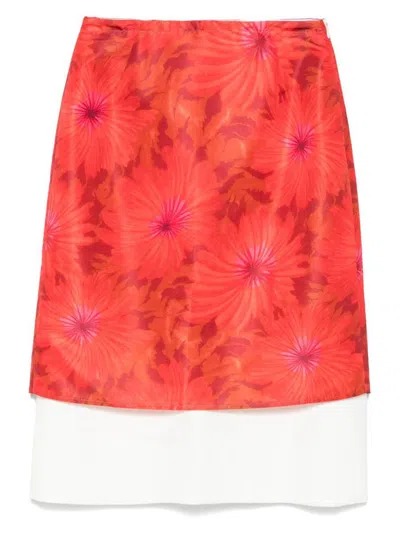 Wales Bonner Skirt In Mcnish Pink Flower