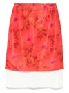 Wales Bonner Floral Print Viscose Twill Antille Skirt In Mcnish Pink Flower