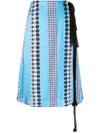 Wales Bonner Chari Printed Skirt In Blue