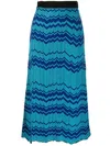 Wales Bonner Palm Motif Knit Midi Skirt In Green