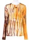 Wales Bonner Abstract-print Long-sleeve T-shirt In Yellow
