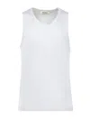 Wales Bonner Sleeveless Cotton Sweater With Ribbed Texture And Embroidered Logo In White