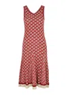 WALES BONNER WALES BONNER SOAR CHECKED KNITTED COTTON MIDI DRESS