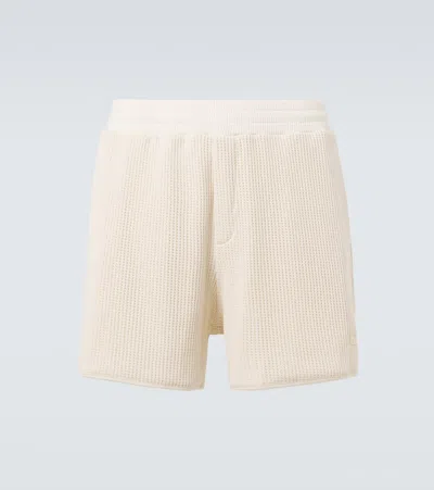 Wales Bonner Song Cotton Jersey Mesh Shorts In Ivory