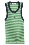 Wales Bonner Off-white & Green Sonic Tank Top In Ivory And Green