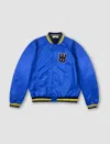 Wales Bonner Logo-patch Bomber Jacket In Blue